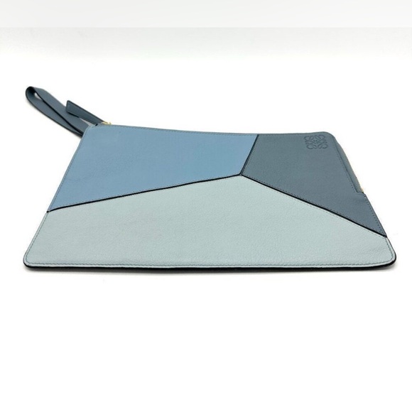 Loewe Multi Blues Puzzle Zip clutch w/ wristlet - Picture 6 of 8